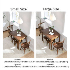Walnut Solid Wood Expandable Dining Table, Small Size