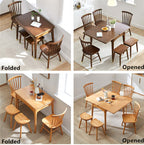 Walnut Solid Wood Expandable Dining Table, Small Size Main Product Image