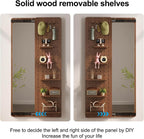 Walnut Wall Mirror With Peg Board Organizer