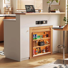 Walnut-White 1.2M Extendable Kitchen Island Table