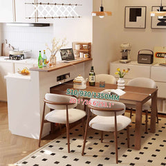 Walnut-White 1.2M Extendable Kitchen Island Table