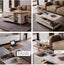 Walnut-White Rotating Lift Coffee Table with Storage Main Product Image