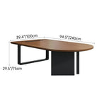 Walnut Wood Conference Table Series With Curved End and Hidden Power