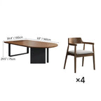 Walnut Wood Conference Table Series With Curved End and Hidden Power