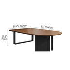 Walnut Wood Conference Table Series With Curved End and Hidden Power