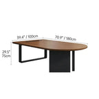 Walnut Wood Conference Table Series With Curved End and Hidden Power