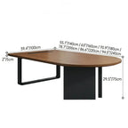 Walnut Wood Conference Table Series With Curved End and Hidden Power Dimensions