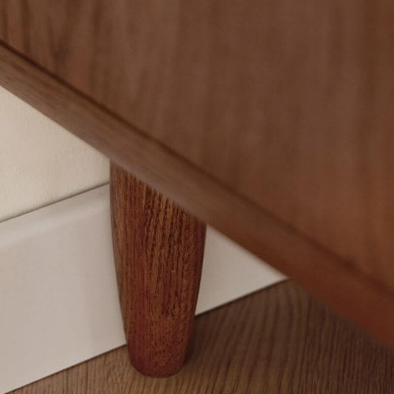 Walnut Wood Modern Two-Tier Nightstand with Hidden Pull Drawers