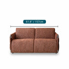 Warm Brown Textured Sofa Bed With Fold-Out Sleeper Function