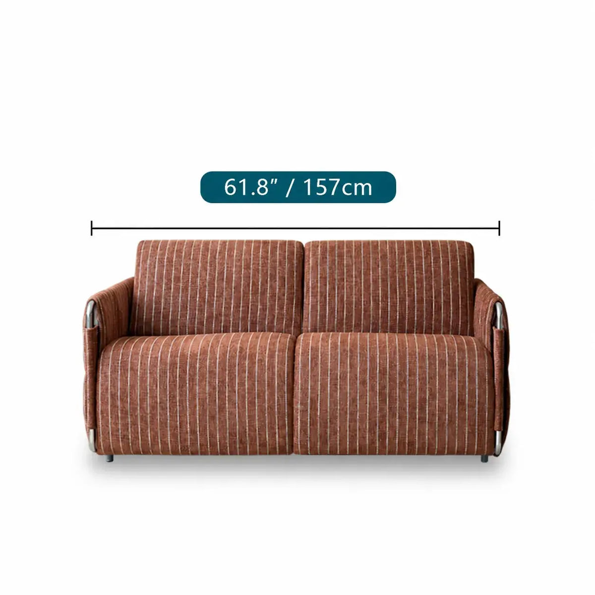 Warm Brown Textured Sofa Bed With Fold-Out Sleeper Function