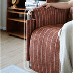 Warm Brown Textured Sofa Bed With Fold-Out Sleeper Function
