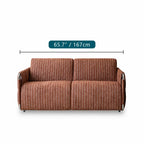 Warm Brown Textured Sofa Bed With Fold-Out Sleeper Function