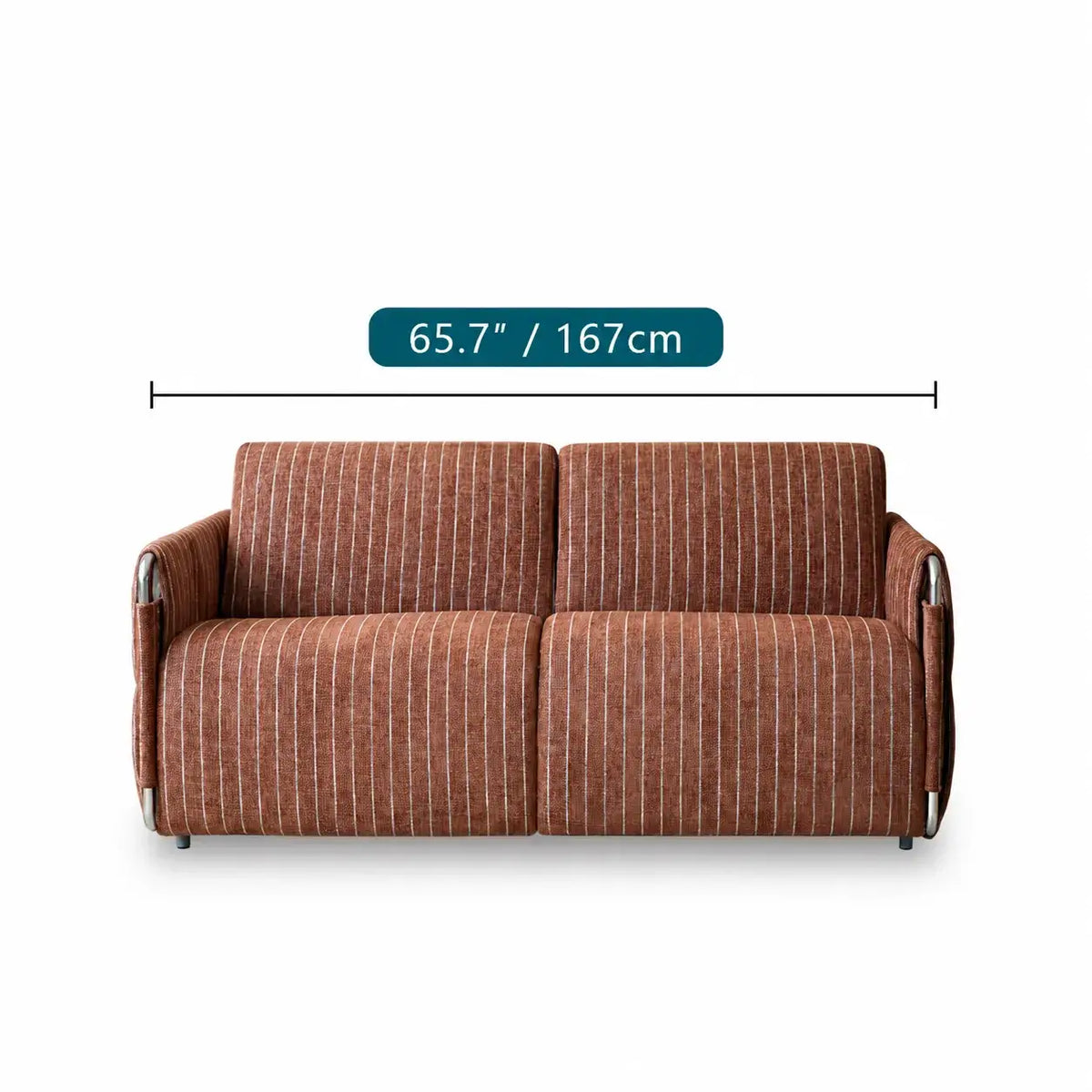 Warm Brown Textured Sofa Bed With Fold-Out Sleeper Function