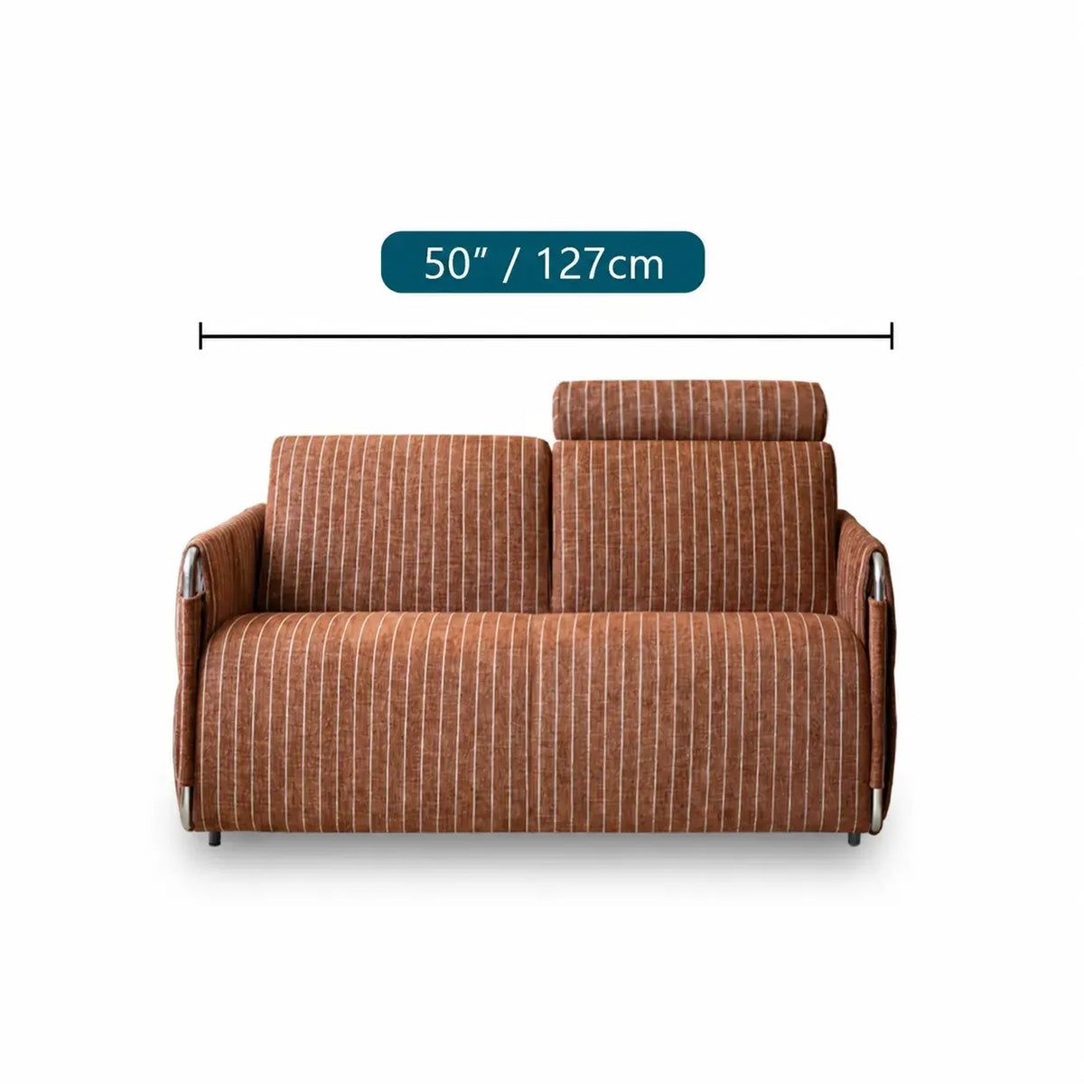 Warm Brown Textured Sofa Bed With Fold-Out Sleeper Function
