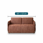 Warm Brown Textured Sofa Bed With Fold-Out Sleeper Function