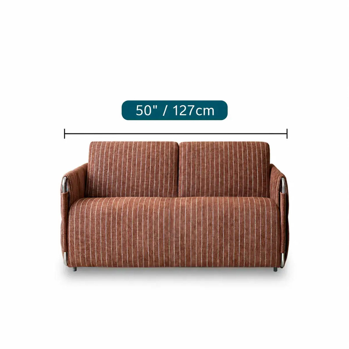 Warm Brown Textured Sofa Bed With Fold-Out Sleeper Function