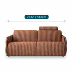 Warm Brown Textured Sofa Bed With Fold-Out Sleeper Function