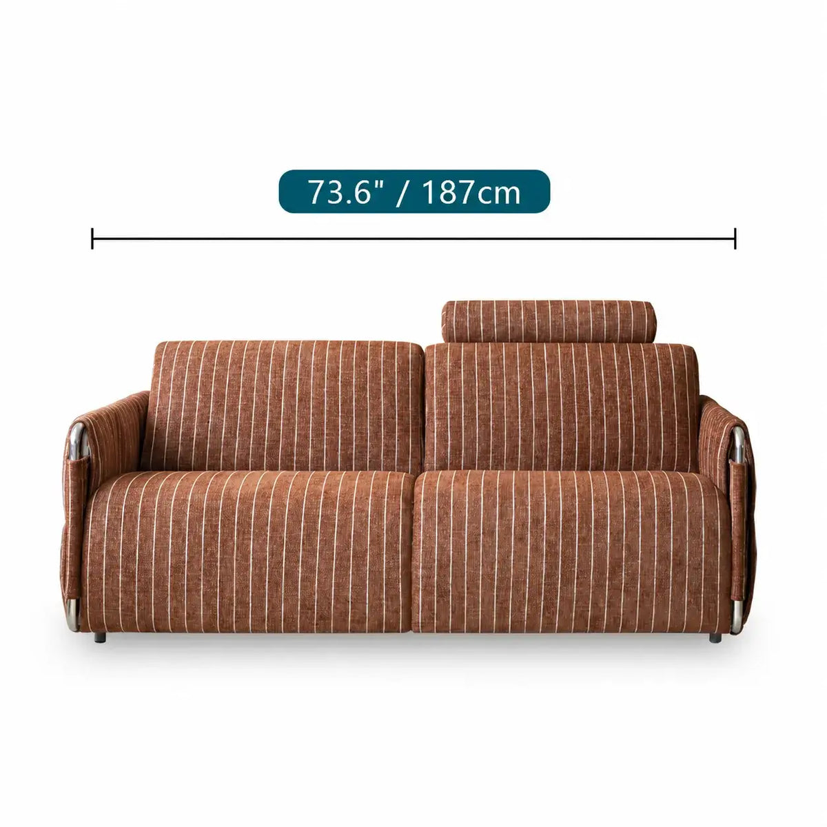 Warm Brown Textured Sofa Bed With Fold-Out Sleeper Function