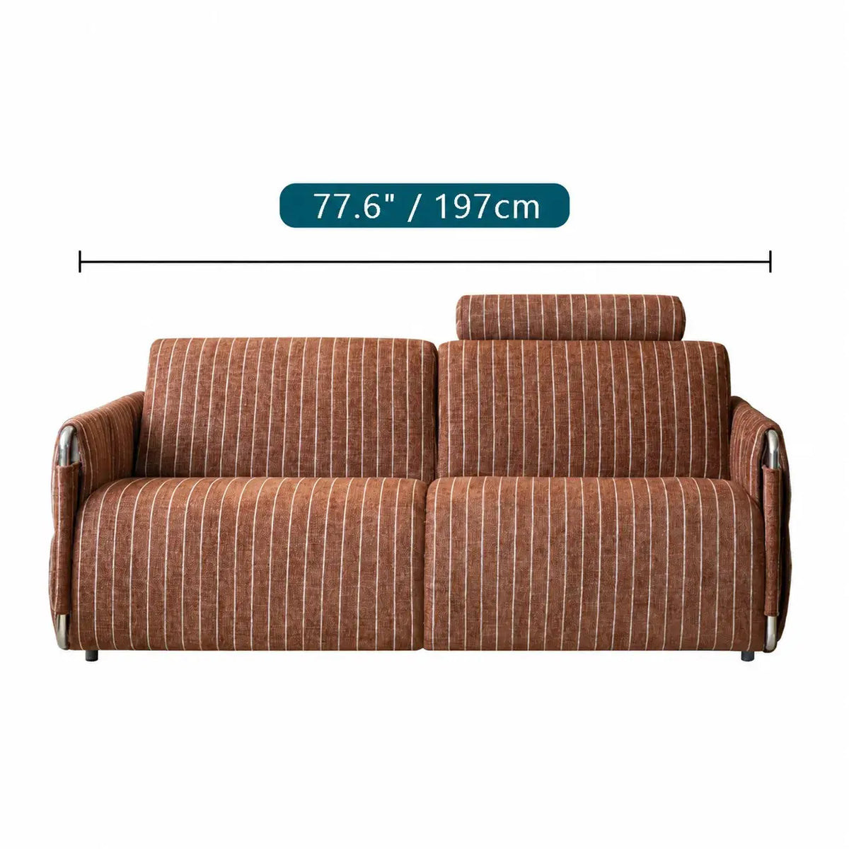 Warm Brown Textured Sofa Bed With Fold-Out Sleeper Function