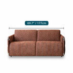 Warm Brown Textured Sofa Bed With Fold-Out Sleeper Function