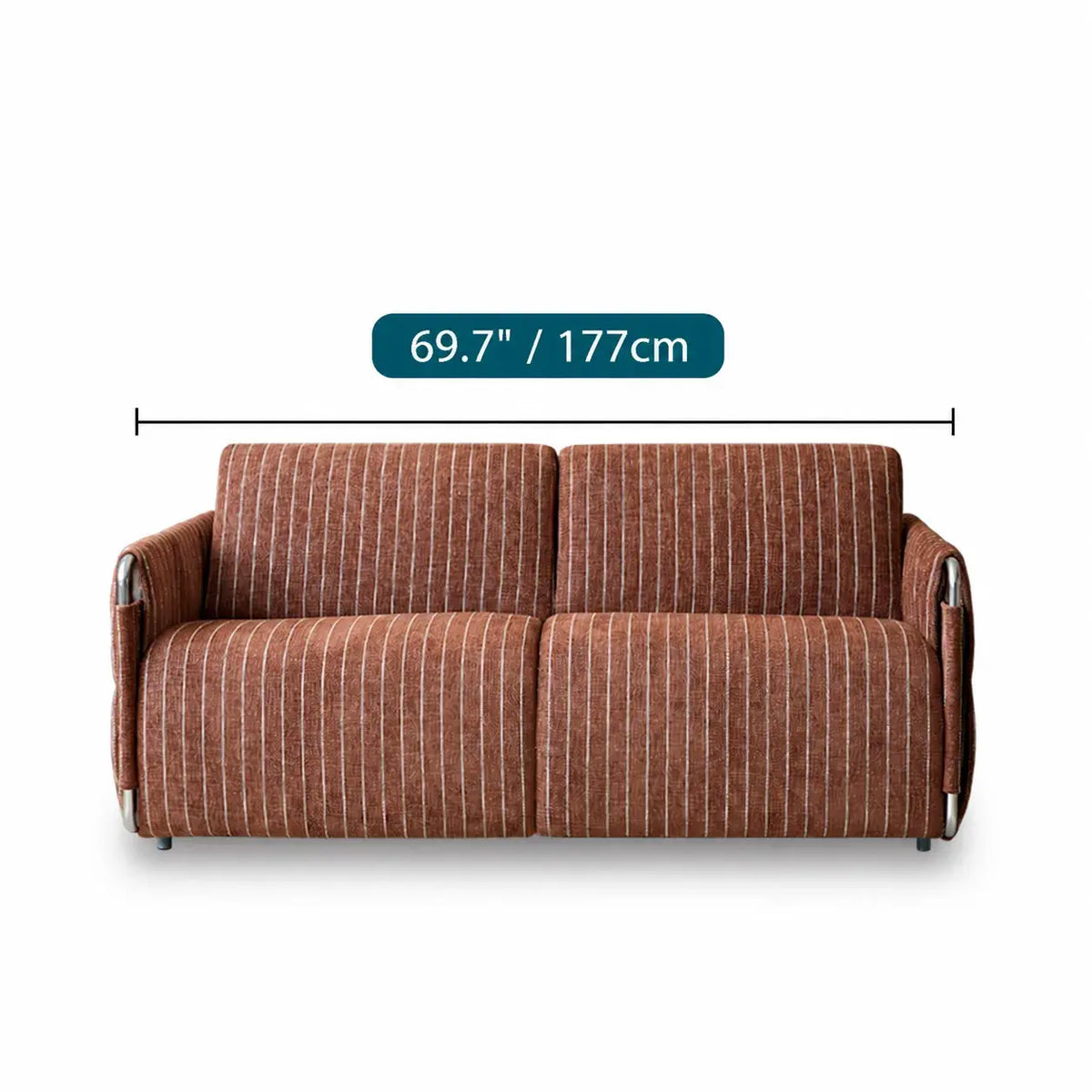 Warm Brown Textured Sofa Bed With Fold-Out Sleeper Function