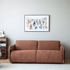 Warm Brown Textured Sofa Bed With Fold-Out Sleeper Function