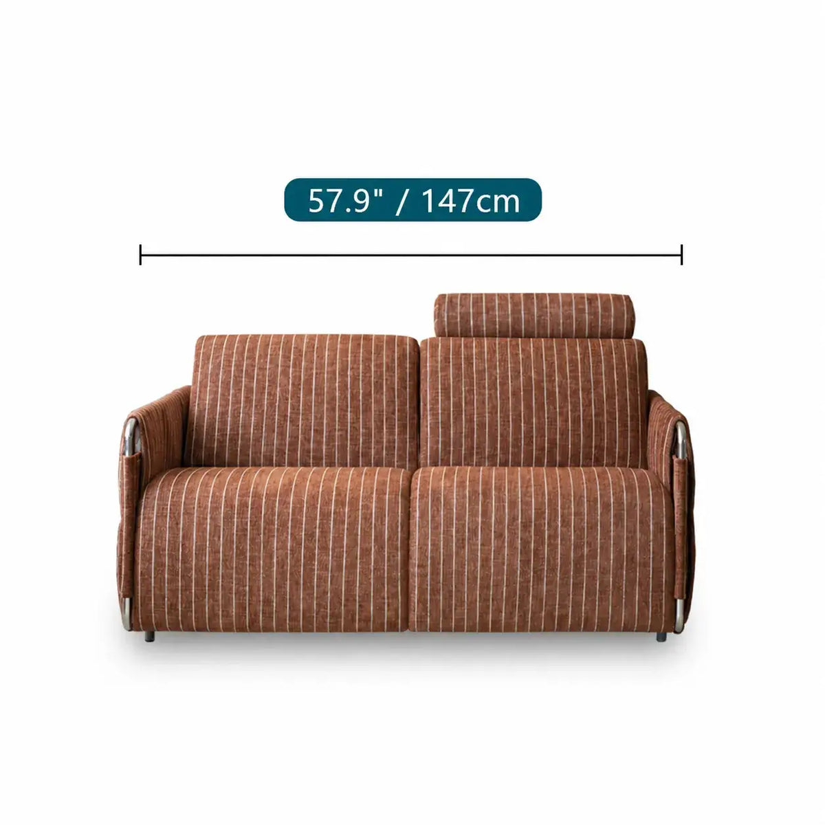 Warm Brown Textured Sofa Bed With Fold-Out Sleeper Function