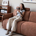 Warm Brown Textured Sofa Bed With Fold-Out Sleeper Function