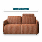 Warm Brown Textured Sofa Bed With Fold-Out Sleeper Function