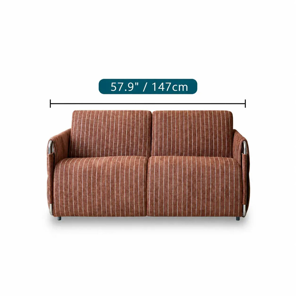 Warm Brown Textured Sofa Bed With Fold-Out Sleeper Function