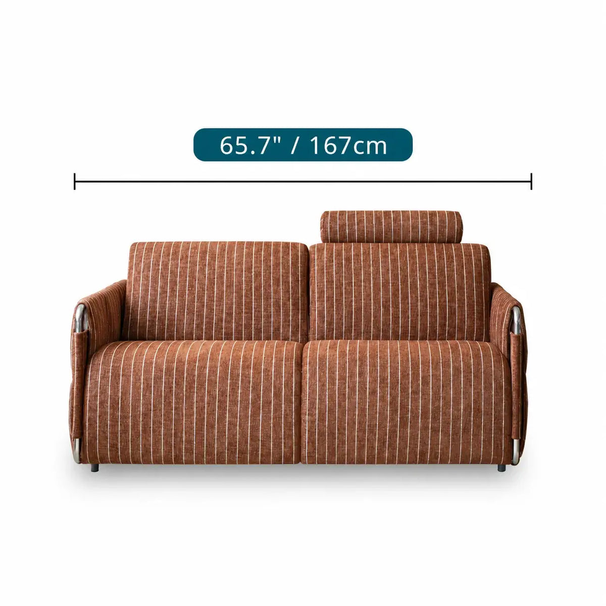 Warm Brown Textured Sofa Bed With Fold-Out Sleeper Function
