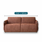 Warm Brown Textured Sofa Bed With Fold-Out Sleeper Function