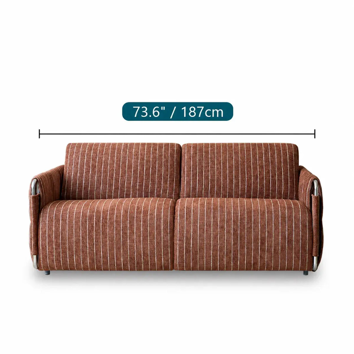 Warm Brown Textured Sofa Bed With Fold-Out Sleeper Function