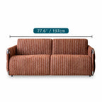 Warm Brown Textured Sofa Bed With Fold-Out Sleeper Function