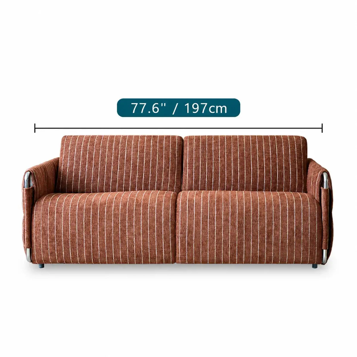 Warm Brown Textured Sofa Bed With Fold-Out Sleeper Function