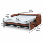Warm Brown Textured Sofa Bed With Fold-Out Sleeper Function Dimensions