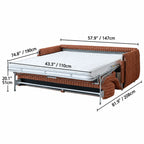 Warm Brown Textured Sofa Bed With Fold-Out Sleeper Function Dimensions