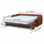 Warm Brown Textured Sofa Bed With Fold-Out Sleeper Function Dimensions
