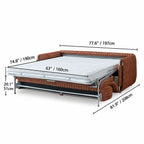 Warm Brown Textured Sofa Bed With Fold-Out Sleeper Function Dimensions