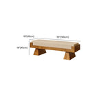 Warm Neutral Upholstered Bench Featuring Clean Lines and Wood Grain Dimensions