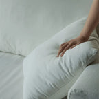 Warm White Linen Slipcover Sofa with Relaxed Skirted French Vintage Silhouette