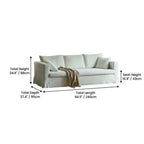 Warm White Linen Slipcover Sofa with Relaxed Skirted French Vintage Silhouette Dimensions