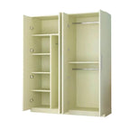 Warm Wood Grain Wardrobe Armoire With Shelves And Hanging Storage