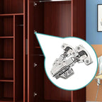 Warm Wood Grain Wardrobe Armoire With Shelves And Hanging Storage