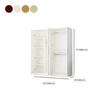 Warm Wood Grain Wardrobe Armoire With Shelves And Hanging Storage Dimensions