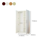 Warm Wood Grain Wardrobe Armoire With Shelves And Hanging Storage Dimensions