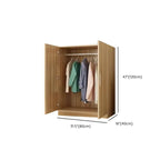 Warm Wood Grain Wardrobe Armoire With Shelves And Hanging Storage Dimensions