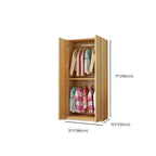 Warm Wood Grain Wardrobe Armoire With Shelves And Hanging Storage Dimensions