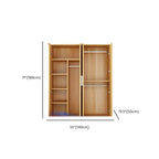 Warm Wood Grain Wardrobe Armoire With Shelves And Hanging Storage Dimensions