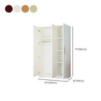 Warm Wood Grain Wardrobe Armoire With Shelves And Hanging Storage Dimensions